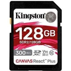 Kingston Canvas React Plus 128GB SDXC UHS-II Memory Card - 300MB/s High-Speed Performance for Capturing Your Best Moments!